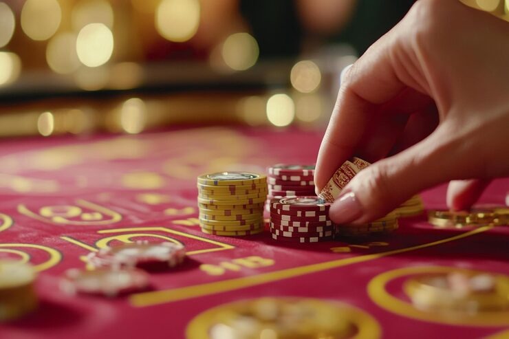 Roulette wheel spinning on mobile screen